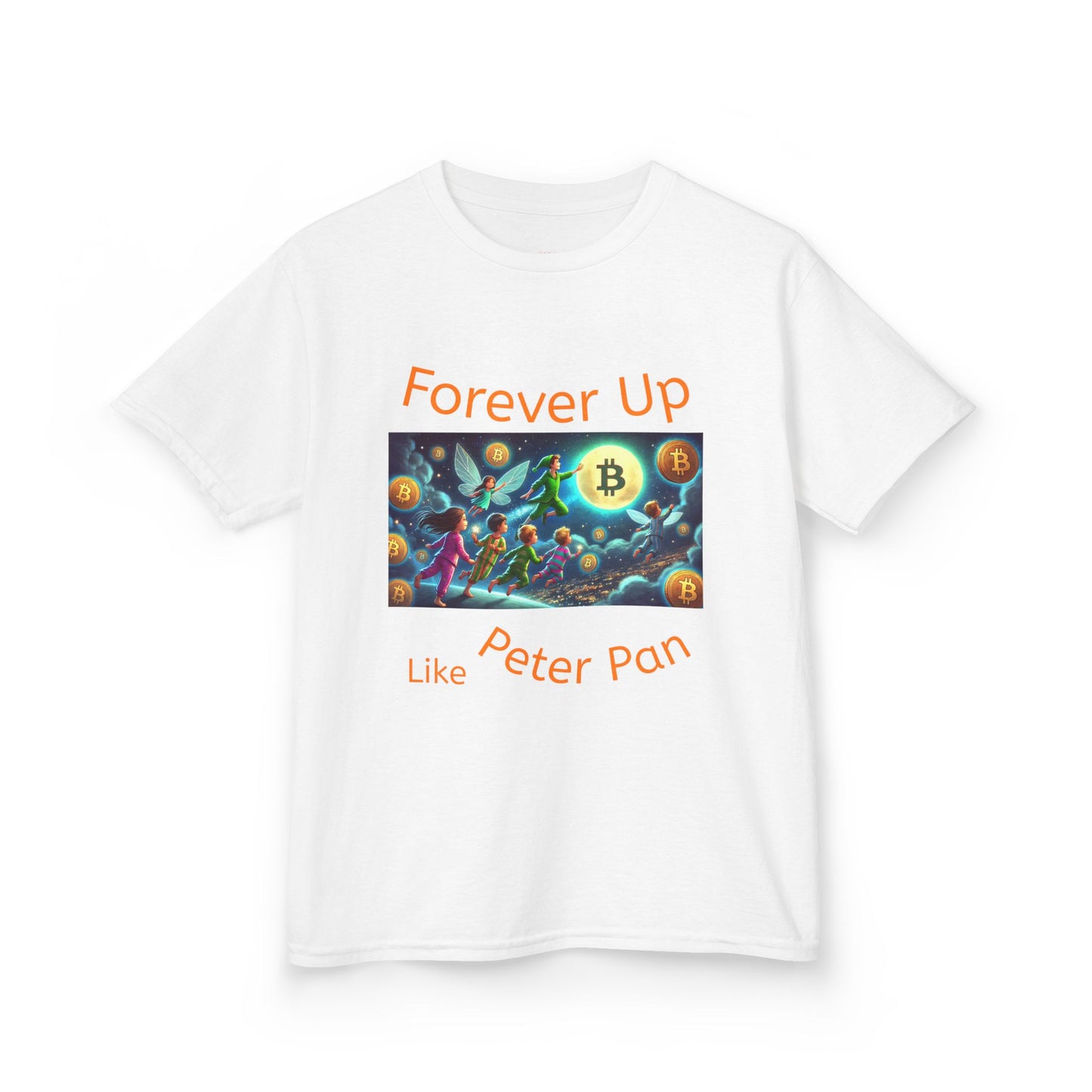 "Forever Up Like Peter Pan" T-shirt - Unisex Kids Bitcoin T-Shirt